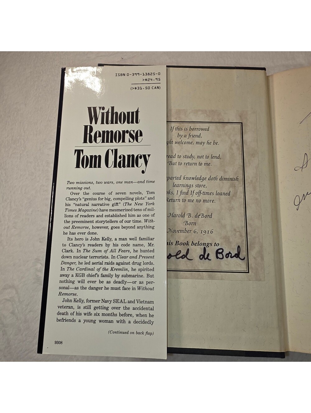 First Edition, First Printing of Without Remorse by Tom Clancy! - Picture 4 of 7